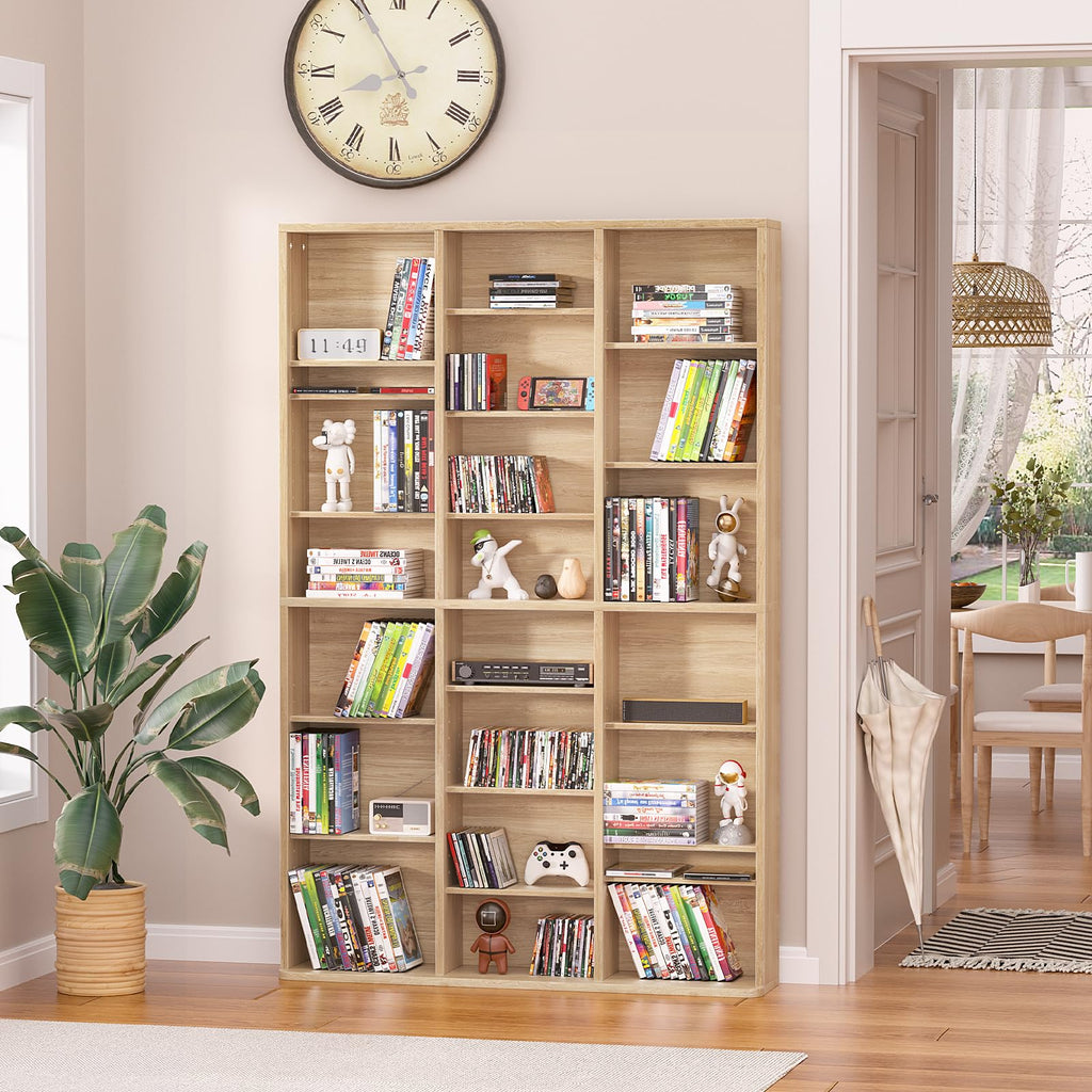 LELELINKY 11 Tier Tall Display Cabinet, Black Media Storage Cabinet