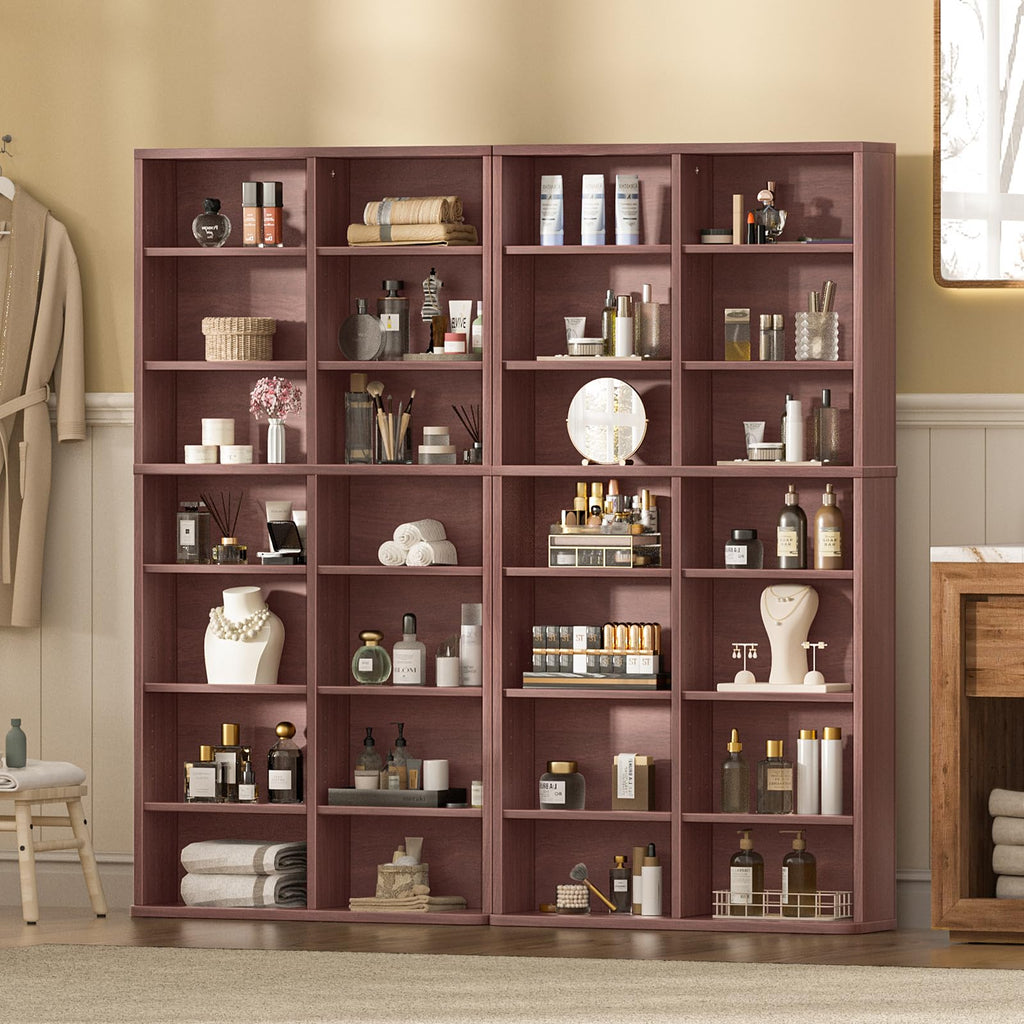 LELELINKY 11 Tier Tall Display Cabinet, Black Media Storage Cabinet